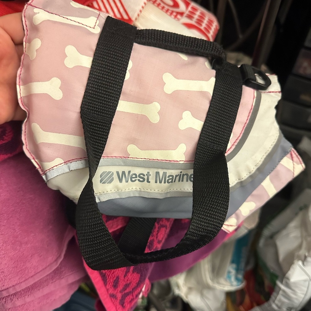 West Marine Pink and Gray Dog Life Jacket